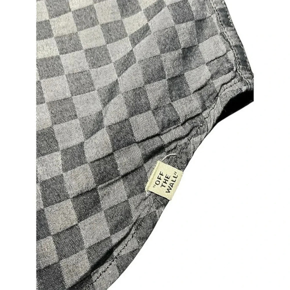 Vans Men's 2XL Gray and Checkered Long Sleeve Button-Up Shirt Casual - Picture 6 of 6